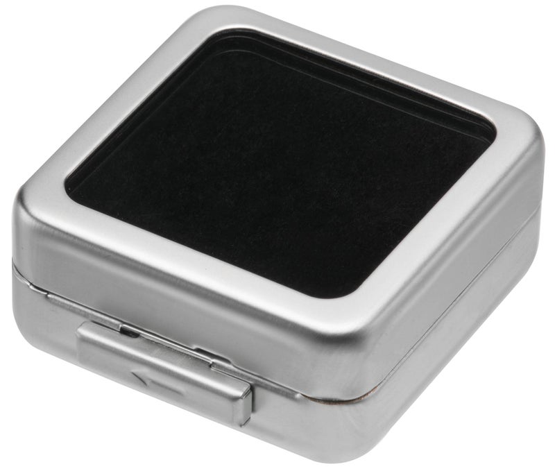 Giftop Glass Top Loose Diamond or Gemstone Display Box Case Holder Show Container Metal (Silver Small) - Image 1